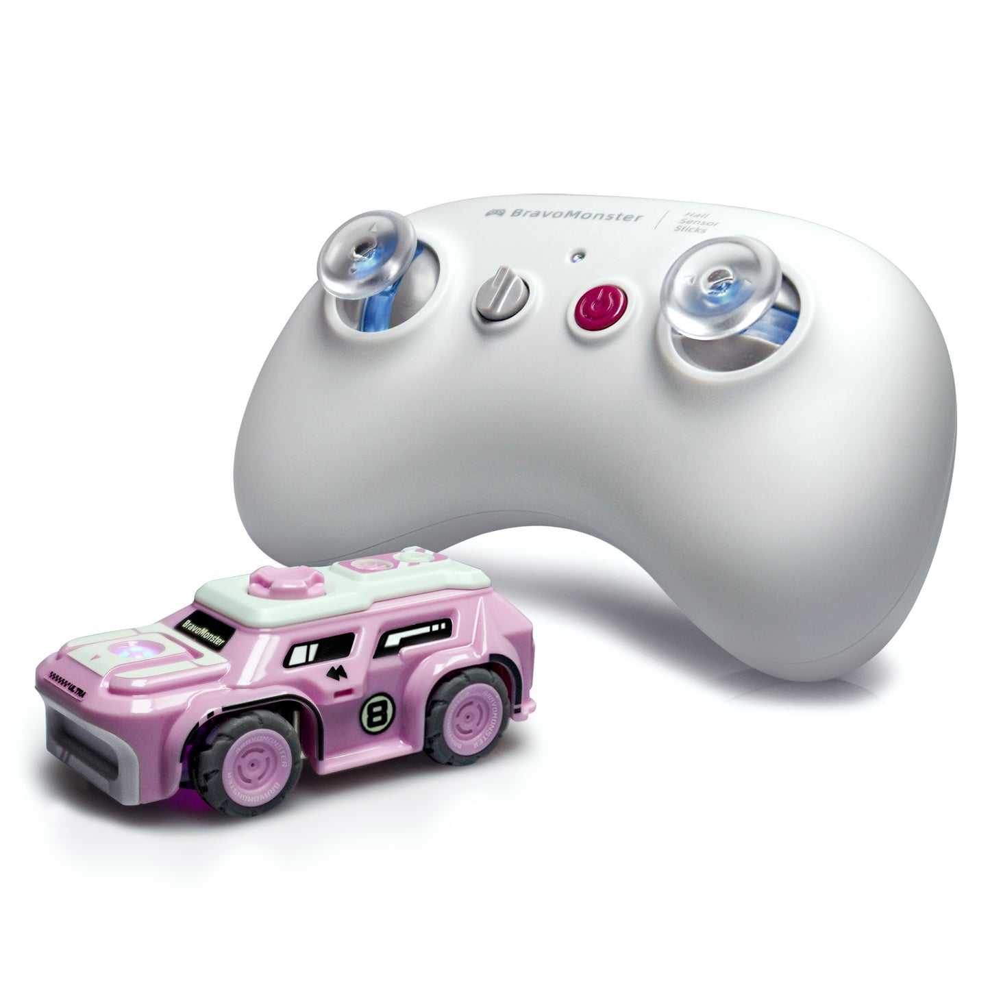 DC-ROMEO & BravoMonster RISC-V RC Car 1:72 Micro-scale Proportional Hall Sensor Remote Control Car